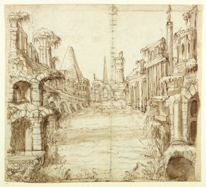 The Fallen House of Chivalry, ca. 1610 (pen og blæk på papir)