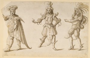 Tre Fays, ca.1611 (pen og blæk på papir) af Inigo Jones