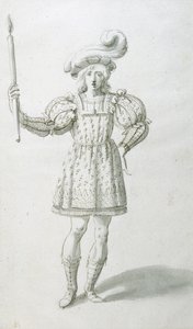 Fakkelbærer (pen og blæk på papir) af Inigo Jones