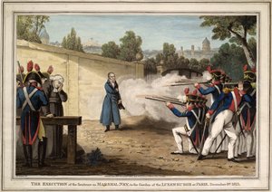 Henrettelsen af marskal Michel Ney nær Luxembourghaven den 7. december 1815, 1816 af Innocent Louis Goubaud