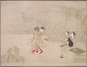 Skønheder ved kysten, ca. 1765-1792. af Ippitsusai Bunchō