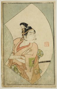 Skuespilleren Ichikawa Raizo II, fra "A Picture Book of Stage Fans (Ehon Butai Ogi)"