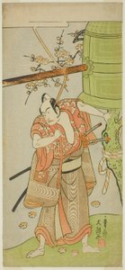 Skuespilleren Ichikawa Yaozo II som Yoshimine no Munesada i skuespillet Kuni no Hana Ono no Itsumoji, opført på Nakamura Theatre i den ellevte måned, 1771 af Ippitsusai Bunchō