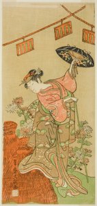 The Actor Iwai Hanshiro IV as Otatsu-gitsune in the Play Nue no Mori Ichiyo no Mato, Performed at the Nakamura Theater in the Eleventh Month, 1770 af Ippitsusai Bunchō
