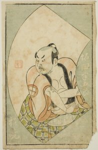 Skuespilleren Sakata Hangoro II, fra "A Picture Book of Stage Fans (Ehon butai ogi)" af Ippitsusai Bunchō