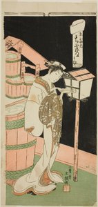 Courtesan Chibune fra Ebiya House, fra serien "Fuji-bumi (foldede kærlighedsbreve)" af Ippitsusai Bunchō