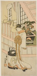 Courtesane Handayu fra Nakaomiya House of Pleasure, fra serien "Fuji-bumi (foldede kærlighedsbreve)"