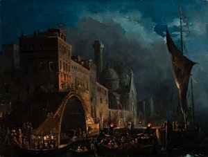 En venetiansk gallaaften, 1825-1835. af Ippolito Caffi