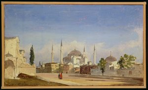 Haghia Sophia, Konstantinopel, 1843 af Ippolito Caffi