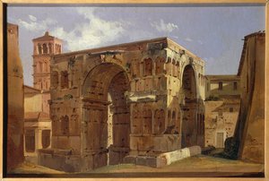 Italien, Rom, Janusbuen ved foden af Via Velabro af Ippolito Caffi af Ippolito Caffi