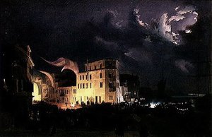 Natfestival i Venedig af Ippolito Caffi