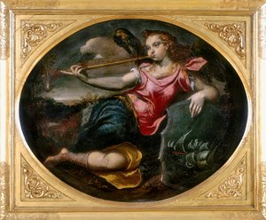 Fame, værk af Ippolito Scarsella, også kendt som lo Scarsellino, konserveret på Galleria Estense i Modena