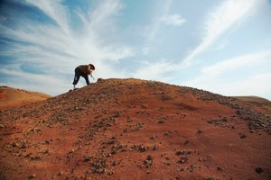 Scener ved Wu Cai Wan i Gobi-ørkenen, Xinjiang, Vestkina, 2007 (foto) af Ira Block