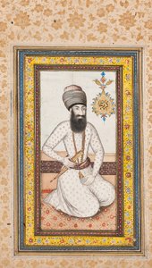 Portræt af Karim Khan Zand, en af et par med Nadir Shah, Qajar Iran