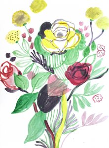 Farverig blomsterbuket af Iria Fernandez