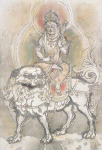 Irie Hako, Manjushri siddende på en løve af Irie Hako