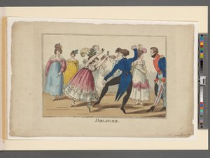 Boliero, ca. 1800-09 (håndkoloreret gravering) af Irish School