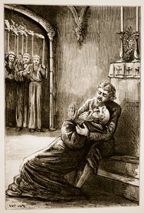 Death of St. Columba, fra The Trias Thaumaturga, eller Three Wonder-Working Saints of Ireland, af Mary Cusack (1829-99) udgivet omkring 1890