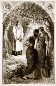 St. Patrick mødtes af jomfruer i skoven i Fochlut, fra The Trias Thaumaturga, eller Three Wonder-Working Saints of Ireland, af Mary Cusack (1829-99) udgivet omkring 1890