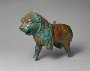 Figur af en løve, ca. tidligt til midten af 1. årtusinde f.Kr. (kobberlegering) af Iron Age