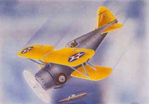 Grumman Fighter (farvelitografi)