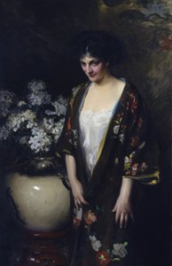Brun kimono (portræt af Kathryn Beta la Forque) af Irving R. Wiles