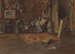 Interiør af William Merritt Chase