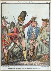 En rekrutteringsfest af Isaac (after) Cruikshank