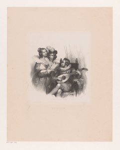 Musikskabende selskab Musik (titel på objekt) af Isaac Cornelis Elink Sterk