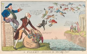 Ein Flug über den Heringsteich af Isaac Cruikshank