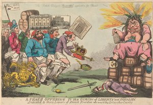 Ein Friedensangebot an den Genius der Freiheit und Gleichheit af Isaac Cruikshank