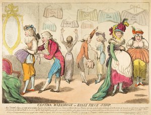 Cestina Warehouse eller Belly Piece Shop, pub. 1793 af Isaac Cruikshank