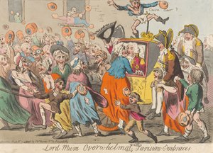 Lord Mum überwältigt von Pariser Umarmungen af Isaac Cruikshank