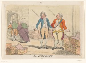 Tegneserie om den franske finanskrise, 1788 Le Defecit (titel på objekt)