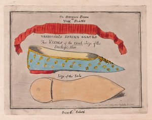 The Duchess Blush eller York Flame, pub. 1791 (håndfarvet gravering) af Isaac Cruikshank
