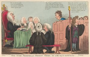 Der lustige Gefangene & ehrliche Ausrufer. Ein Scherz kann zu weit gehen af Isaac Cruikshank