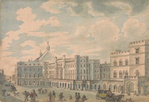 Udsigt over Houses of Lords and Commons fra Old Palace Yard af Isaac Cruikshank