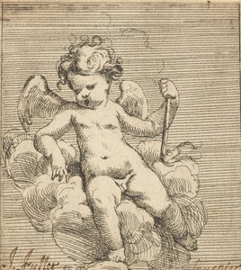 Putto holder en fakkel