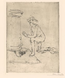 Knælende model til komfur af Isaac Israels (signed by artist)