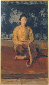 En siddende javanesisk kvinde, ca. 1916 (olie på lærred)