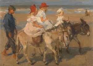 Æselture på stranden. Omkring 1890-1901