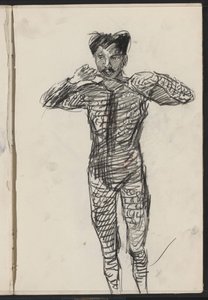 Stående mand i kostume, muligvis kunstner af Isaac Israels