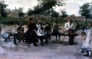Parkbænken, Amsterdam af Isaac Israels