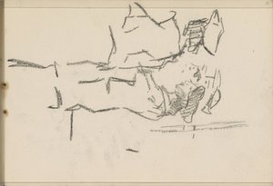 Fire figurer med hovedbeklædning, i profil af Isaac Israels