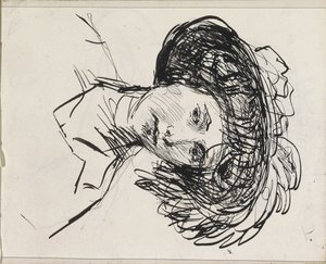 Kvindehoved med hat af Isaac Israels