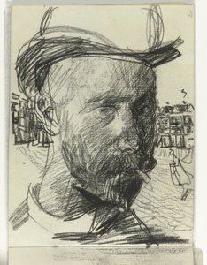Selvportræt af Isaac Israels, rygende af Isaac Israels