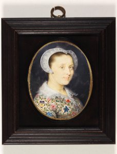 Elizabeth Harding, fru Isaac Oliver (akvarel på vellum) af Isaac Oliver