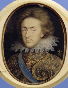 Miniatureportræt af Henry (1594-1612) Prins af Wales (akvarel på pergament) af Isaac Oliver