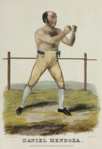 Daniel Mendoza, graveret af P. Roberts, udgivet i 1822 (farvet gravering) af Isaac Robert (after) Cruikshank
