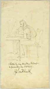 George Cruikshank laver en ætsning af Isaac Robert Cruikshank